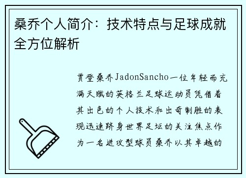 桑乔个人简介：技术特点与足球成就全方位解析